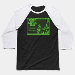 Green Night of the Living Dead Baseball T-Shirt